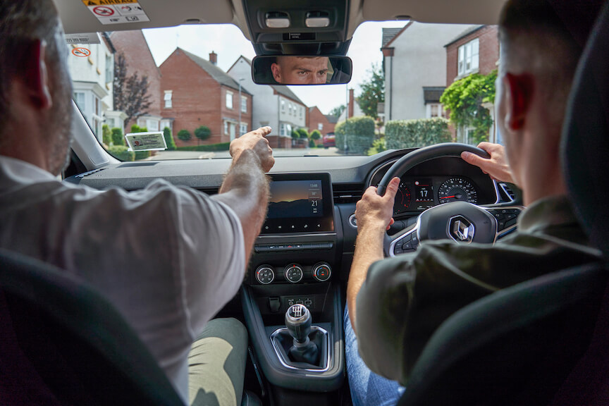 In car view from back seat